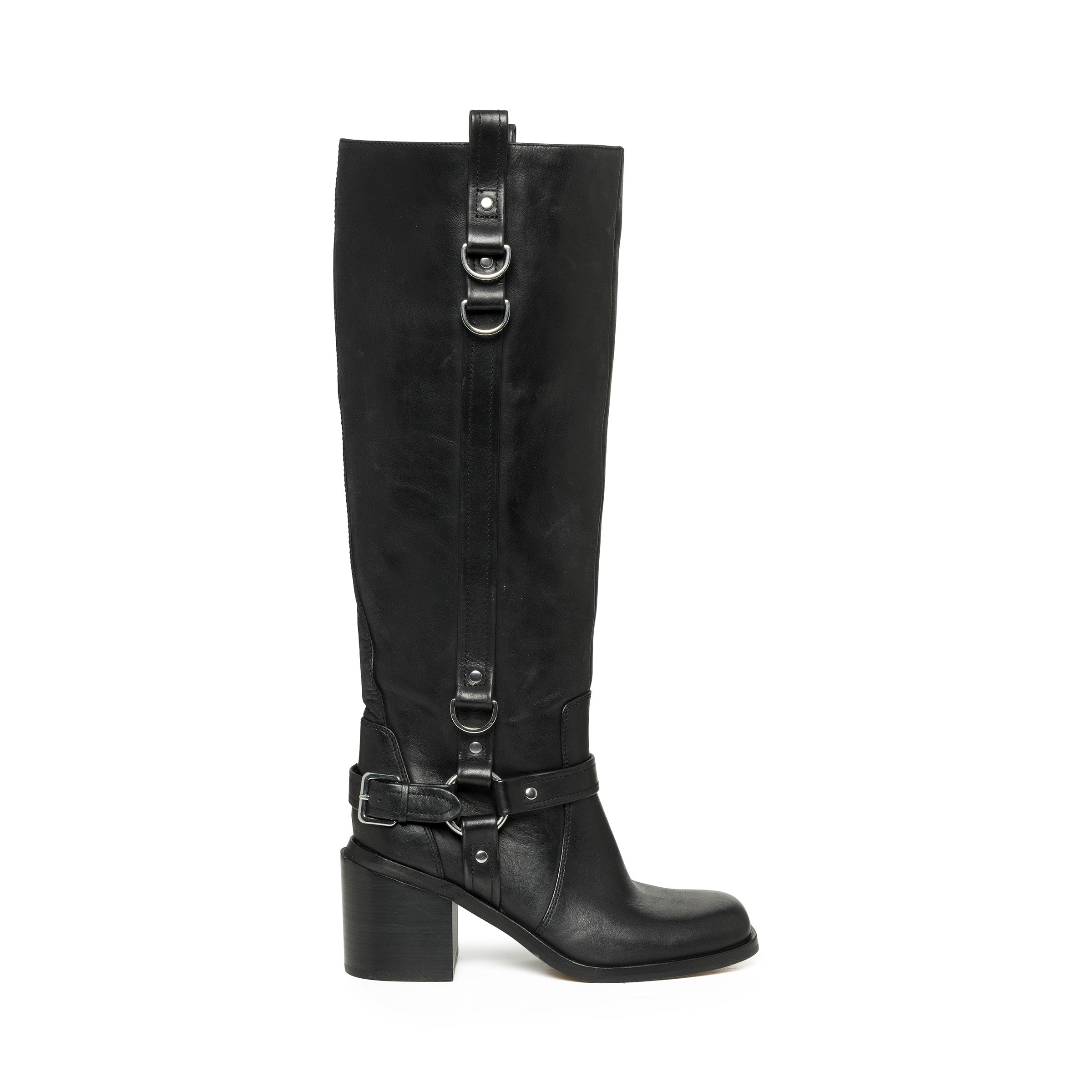 Vase Boot BLACK LEATHER Steve Madden® France - Main Image