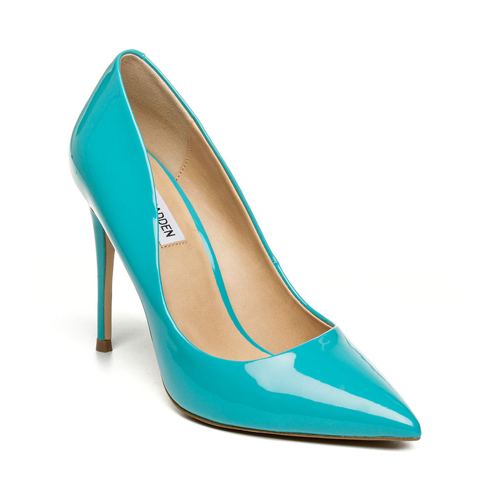 Steve Madden Daisie Heel TEAL PATENT Pumps All Products