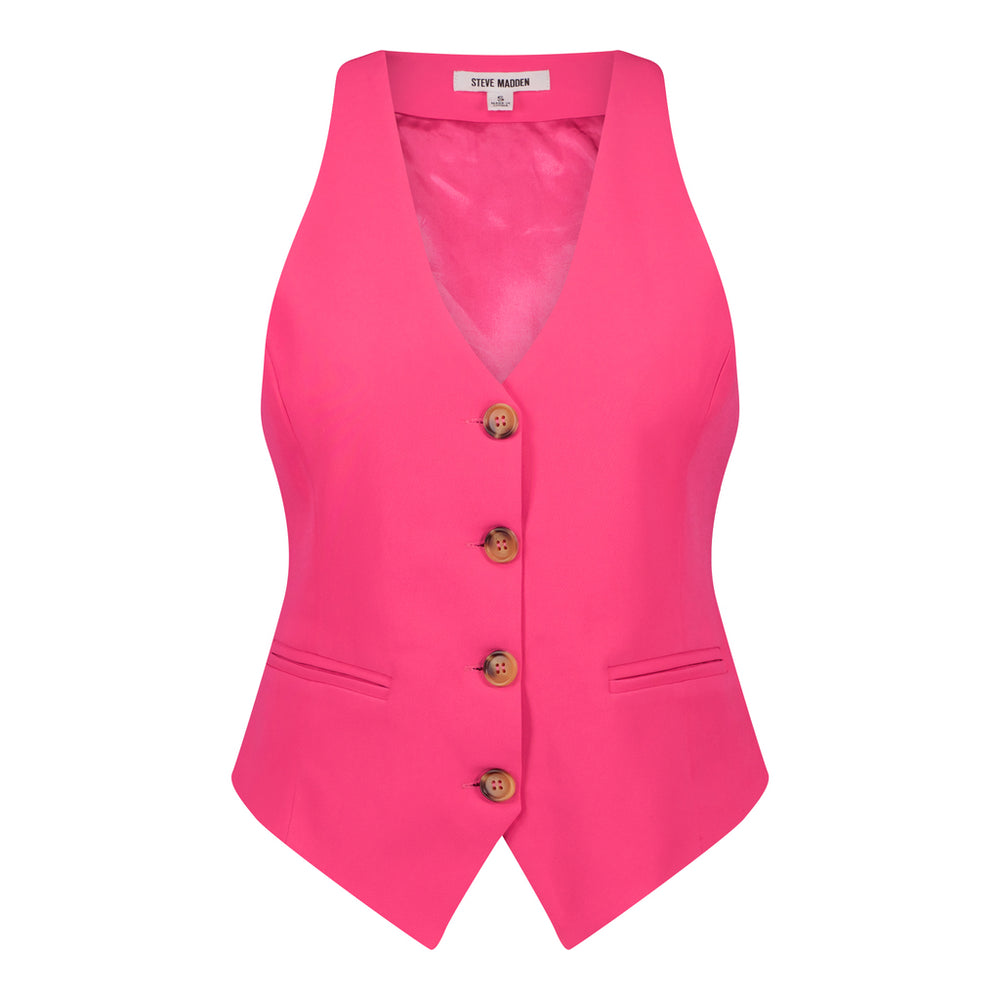 Steve Madden Apparel Isabella Vest PINK GLO Tops All Products